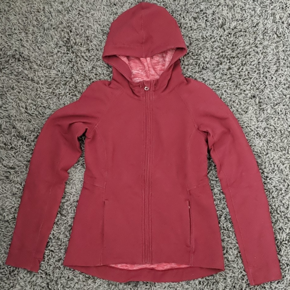 Lululemon red zip up hoodie, size 4